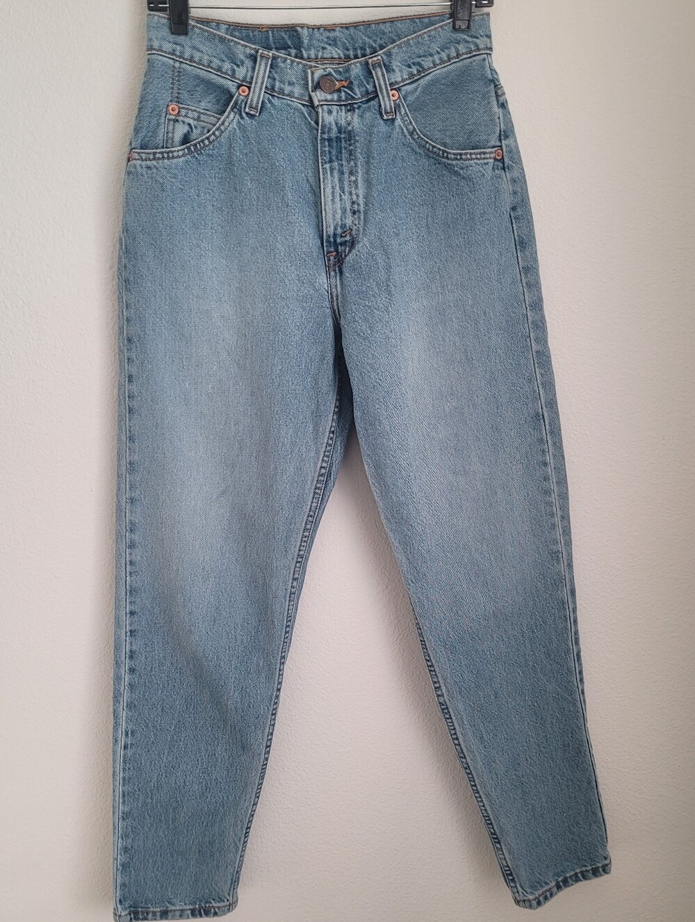 Vintage 90s Levis Orange Tab 962 High Rise Tapered Leg Jeans Light Wash 9 Short